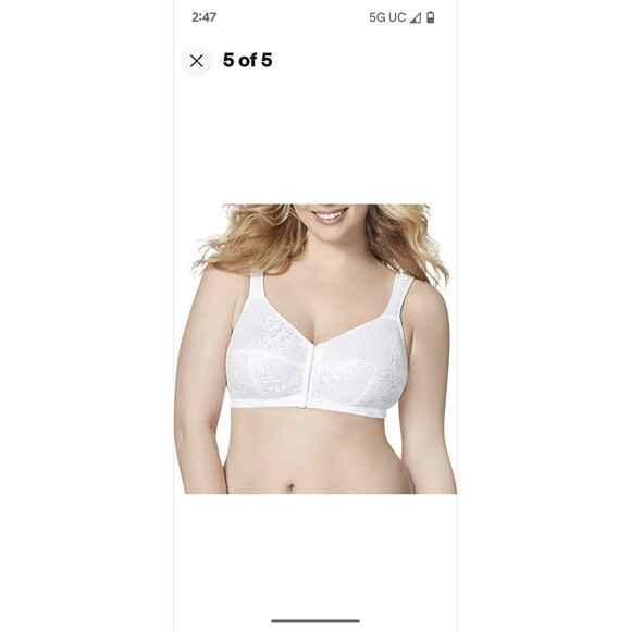 Hanes Just my size 1107 Easy On Front Close Bra. White 44DDD - Picture 1 of 11